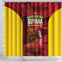 Custom Guyana Cricket Shower Curtain Go Amazon Warriors Marble Pattern - Wonder Print Shop