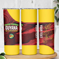 Custom Guyana Cricket Skinny Tumbler Go Amazon Warriors Marble Pattern - Wonder Print Shop