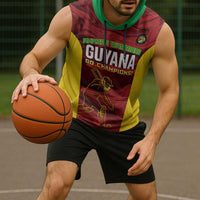 Custom Guyana Cricket Sleeveless Hoodie Go Amazon Warriors Marble Pattern - Wonder Print Shop