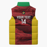 Custom Guyana Cricket Sleeveless Puffer Jacket Go Amazon Warriors Marble Pattern - Wonder Print Shop