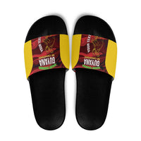 Custom Guyana Cricket Slide Sandals Go Amazon Warriors Marble Pattern - Wonder Print Shop