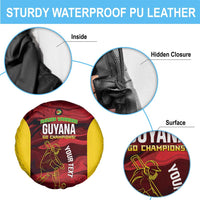 Custom Guyana Cricket Spare Tire Cover Go Amazon Warriors Marble Pattern - Wonder Print Shop