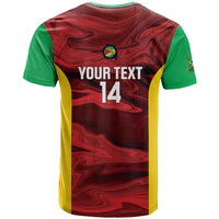 Custom Guyana Cricket T Shirt Go Amazon Warriors Marble Pattern - Wonder Print Shop