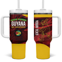 Custom Guyana Cricket Tumbler With Handle Go Amazon Warriors Marble Pattern - Wonder Print Shop