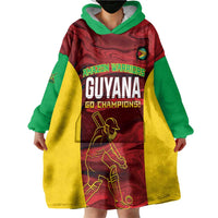 Custom Guyana Cricket Wearable Blanket Hoodie Go Amazon Warriors Marble Pattern - Wonder Print Shop