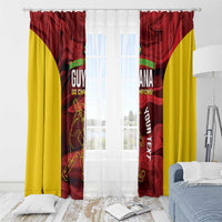 Custom Guyana Cricket Window Curtain Go Amazon Warriors Marble Pattern - Wonder Print Shop