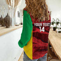 Custom Guyana Cricket Women Casual Shirt Go Amazon Warriors Marble Pattern - Wonder Print Shop