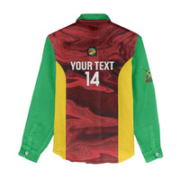 Custom Guyana Cricket Women Casual Shirt Go Amazon Warriors Marble Pattern - Wonder Print Shop