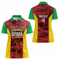 Custom Guyana Cricket Women Polo Shirt Go Amazon Warriors Marble Pattern - Wonder Print Shop