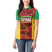 Custom Guyana Cricket Women Polo Shirt Go Amazon Warriors Marble Pattern - Wonder Print Shop
