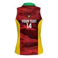 Custom Guyana Cricket Women Sleeveless Polo Shirt Go Amazon Warriors Marble Pattern - Wonder Print Shop