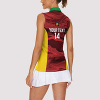 Custom Guyana Cricket Women Sleeveless Polo Shirt Go Amazon Warriors Marble Pattern - Wonder Print Shop