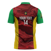 Custom Guyana Cricket Zipper Polo Shirt Go Amazon Warriors Marble Pattern - Wonder Print Shop