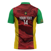 Custom Guyana Cricket Zipper Polo Shirt Go Amazon Warriors Marble Pattern - Wonder Print Shop
