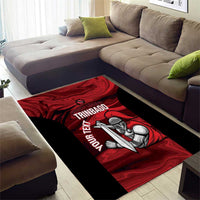 Custom Trinbago Cricket Area Rug Go Knight Riders Marble Pattern - Wonder Print Shop