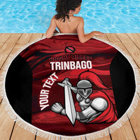 Custom Trinbago Cricket Beach Blanket Go Knight Riders Marble Pattern - Wonder Print Shop