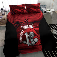 Custom Trinbago Cricket Bedding Set Go Knight Riders Marble Pattern - Wonder Print Shop