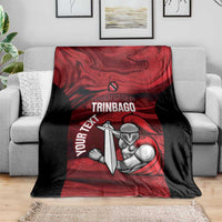 Custom Trinbago Cricket Blanket Go Knight Riders Marble Pattern - Wonder Print Shop