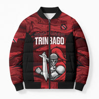 Custom Trinbago Cricket Bomber Puffer Jacket Go Knight Riders Marble Pattern - Wonder Print Shop