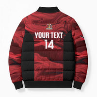 Custom Trinbago Cricket Bomber Puffer Jacket Go Knight Riders Marble Pattern - Wonder Print Shop