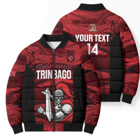 Custom Trinbago Cricket Bomber Puffer Jacket Go Knight Riders Marble Pattern - Wonder Print Shop