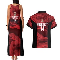 Custom Trinbago Cricket Couples Matching Tank Maxi Dress and Hawaiian Shirt Go Knight Riders Marble Pattern - Wonder Print Shop