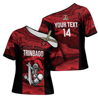 Custom Trinbago Cricket Cross Shoulder Shirt Go Knight Riders Marble Pattern - Wonder Print Shop