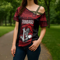 Custom Trinbago Cricket Cross Shoulder Shirt Go Knight Riders Marble Pattern - Wonder Print Shop