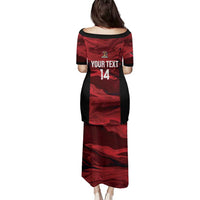 Custom Trinbago Cricket Family Matching Puletasi and Hawaiian Shirt Go Knight Riders Marble Pattern - Wonder Print Shop