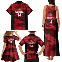 Custom Trinbago Cricket Family Matching Tank Maxi Dress and Hawaiian Shirt Go Knight Riders Marble Pattern - Wonder Print Shop