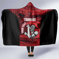 Custom Trinbago Cricket Hooded Blanket Go Knight Riders Marble Pattern - Wonder Print Shop