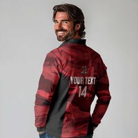 Custom Trinbago Cricket Long Sleeve Polo Shirt Go Knight Riders Marble Pattern - Wonder Print Shop