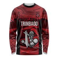 Custom Trinbago Cricket Long Sleeve Shirt Go Knight Riders Marble Pattern - Wonder Print Shop