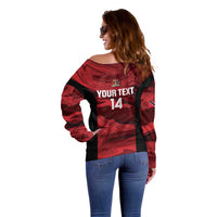 Custom Trinbago Cricket Off Shoulder Sweater Go Knight Riders Marble Pattern - Wonder Print Shop