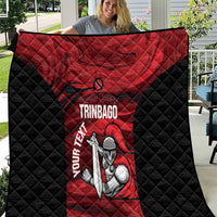 Custom Trinbago Cricket Quilt Go Knight Riders Marble Pattern - Wonder Print Shop