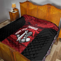 Custom Trinbago Cricket Quilt Go Knight Riders Marble Pattern - Wonder Print Shop