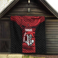 Custom Trinbago Cricket Quilt Go Knight Riders Marble Pattern - Wonder Print Shop