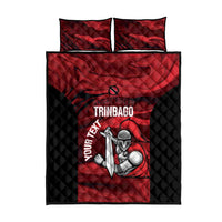 Custom Trinbago Cricket Quilt Bed Set Go Knight Riders Marble Pattern - Wonder Print Shop