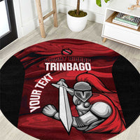 Custom Trinbago Cricket Round Carpet Go Knight Riders Marble Pattern - Wonder Print Shop