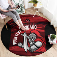 Custom Trinbago Cricket Round Carpet Go Knight Riders Marble Pattern - Wonder Print Shop