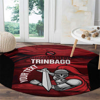 Custom Trinbago Cricket Round Carpet Go Knight Riders Marble Pattern - Wonder Print Shop