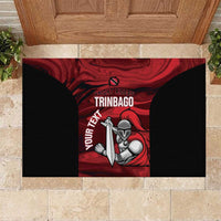 Custom Trinbago Cricket Rubber Doormat Go Knight Riders Marble Pattern - Wonder Print Shop