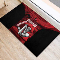Custom Trinbago Cricket Rubber Doormat Go Knight Riders Marble Pattern - Wonder Print Shop
