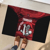 Custom Trinbago Cricket Rubber Doormat Go Knight Riders Marble Pattern - Wonder Print Shop