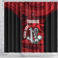 Custom Trinbago Cricket Shower Curtain Go Knight Riders Marble Pattern - Wonder Print Shop