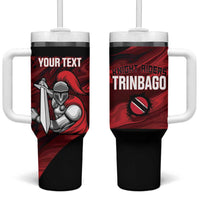 Custom Trinbago Cricket Tumbler With Handle Go Knight Riders Marble Pattern - Wonder Print Shop