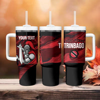 Custom Trinbago Cricket Tumbler With Handle Go Knight Riders Marble Pattern - Wonder Print Shop