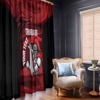 Custom Trinbago Cricket Window Curtain Go Knight Riders Marble Pattern - Wonder Print Shop
