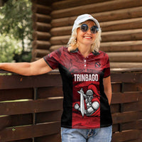 Custom Trinbago Cricket Women Polo Shirt Go Knight Riders Marble Pattern - Wonder Print Shop