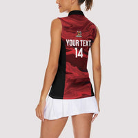 Custom Trinbago Cricket Women Sleeveless Polo Shirt Go Knight Riders Marble Pattern - Wonder Print Shop